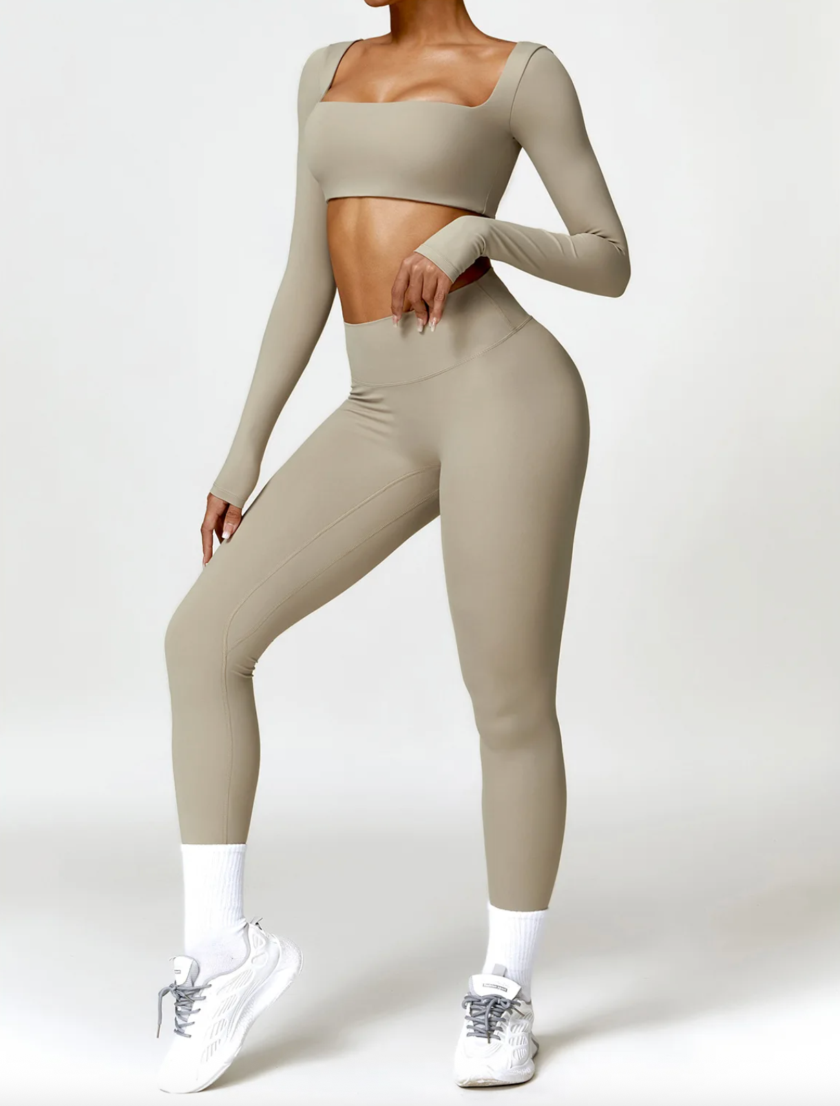 Camel Brown - High Waist Push Up Yoga Leggings for Women
