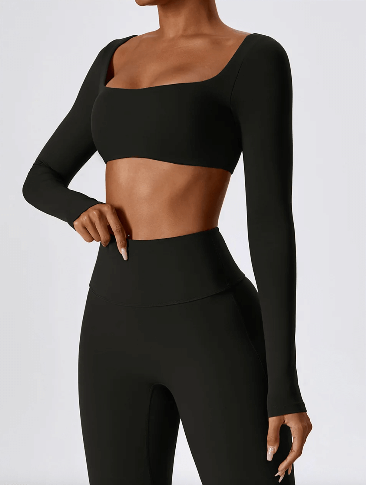 Black- High Waist Flare Leggings for Yoga & Dance