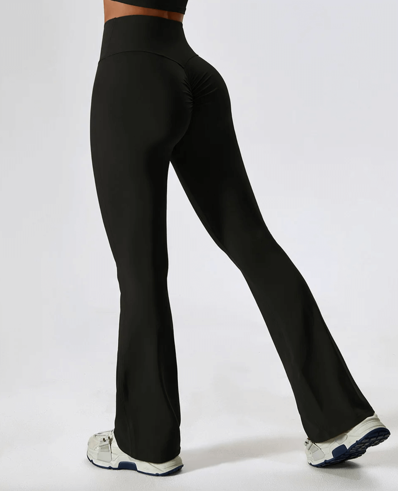 Black- High Waist Flare Leggings for Yoga & Dance