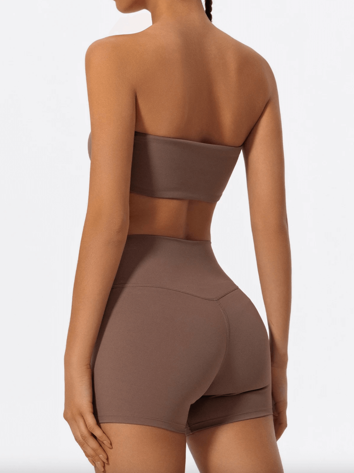 Brown - Women’s Yoga Sports Set - 2 Piece Gym Outfit
