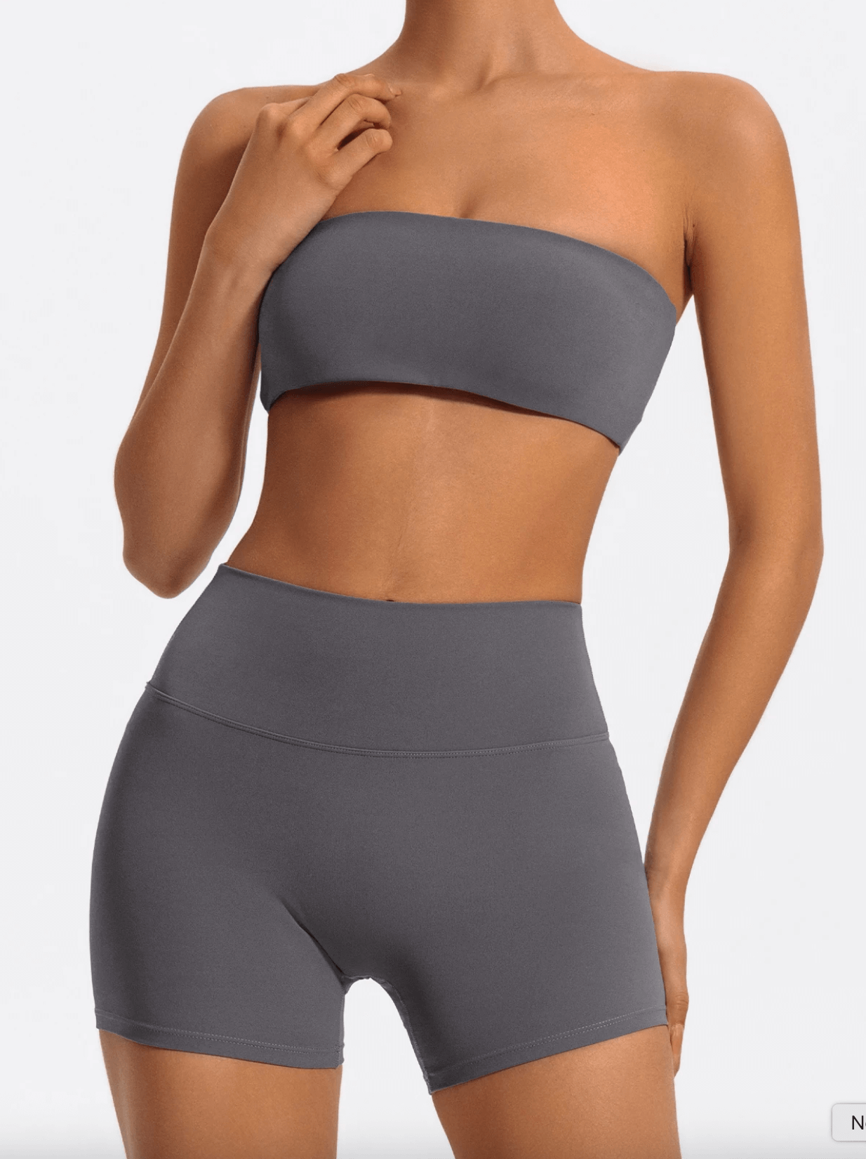 Gray - Women’s Yoga Sports Set - 2 Piece Gym Outfit