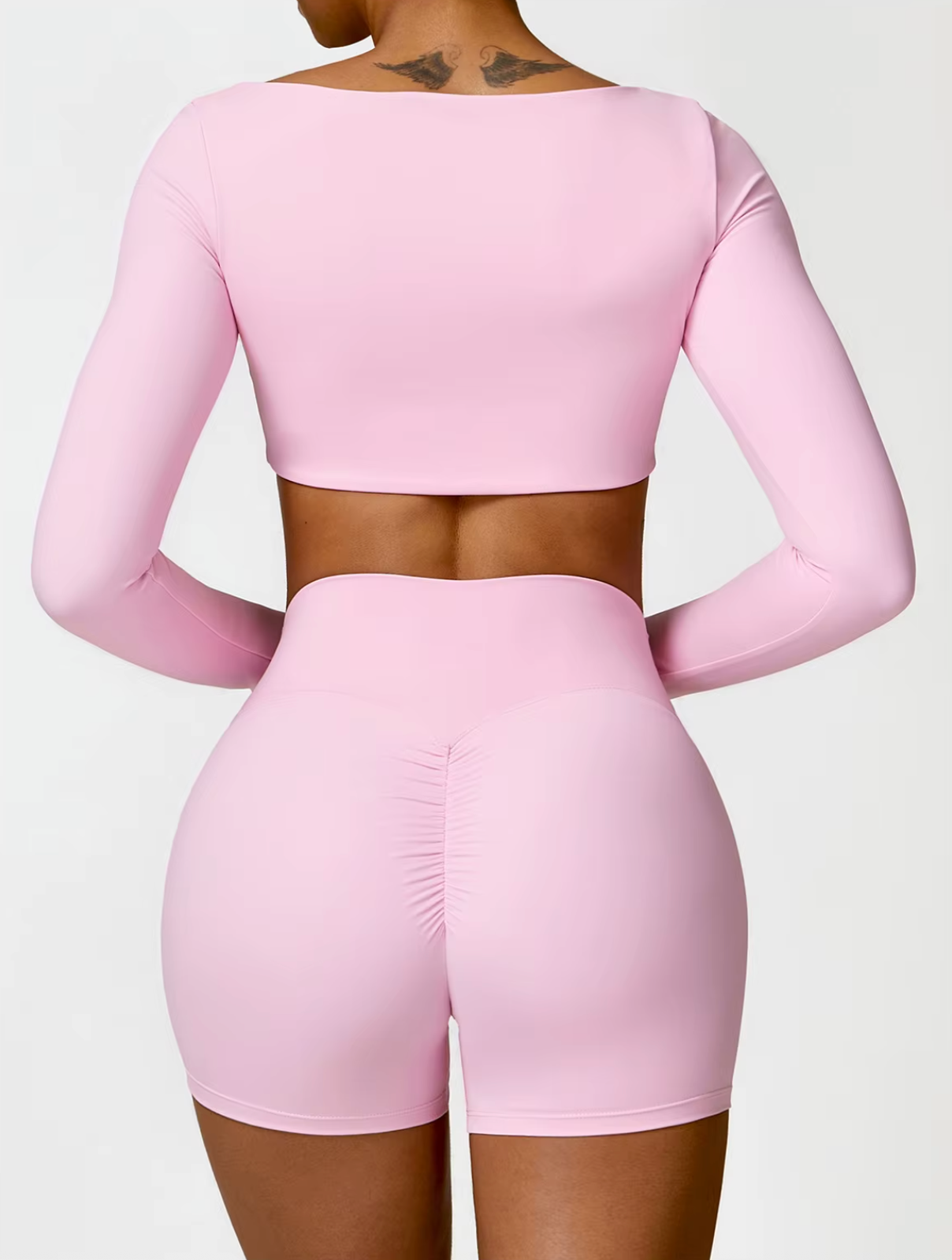 Cherry Blossom Pink - Women's Seamless Yoga Crop Top - Quick Dry