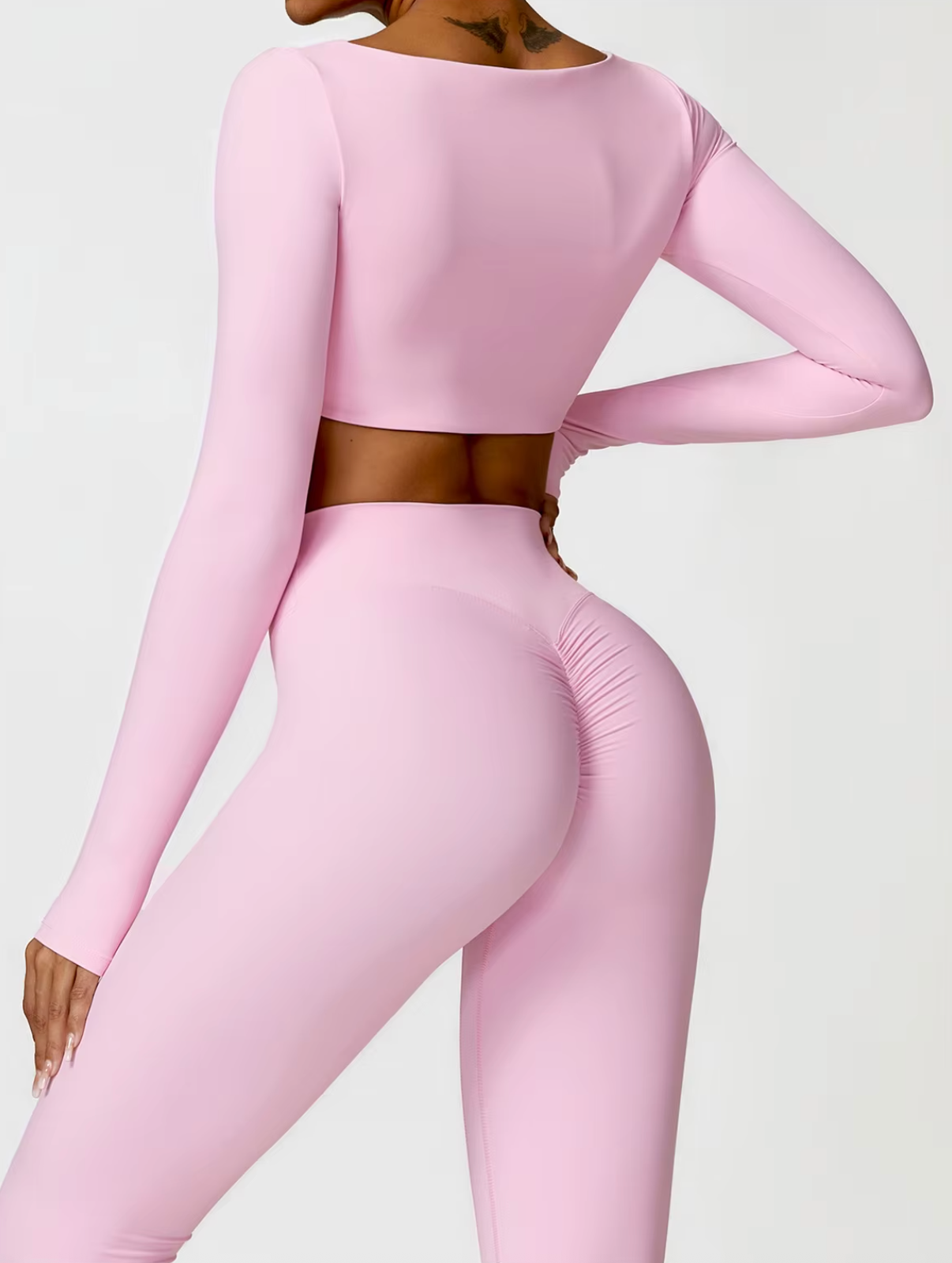 Cherry Blossom Pink - Women's Seamless Yoga Crop Top - Quick Dry