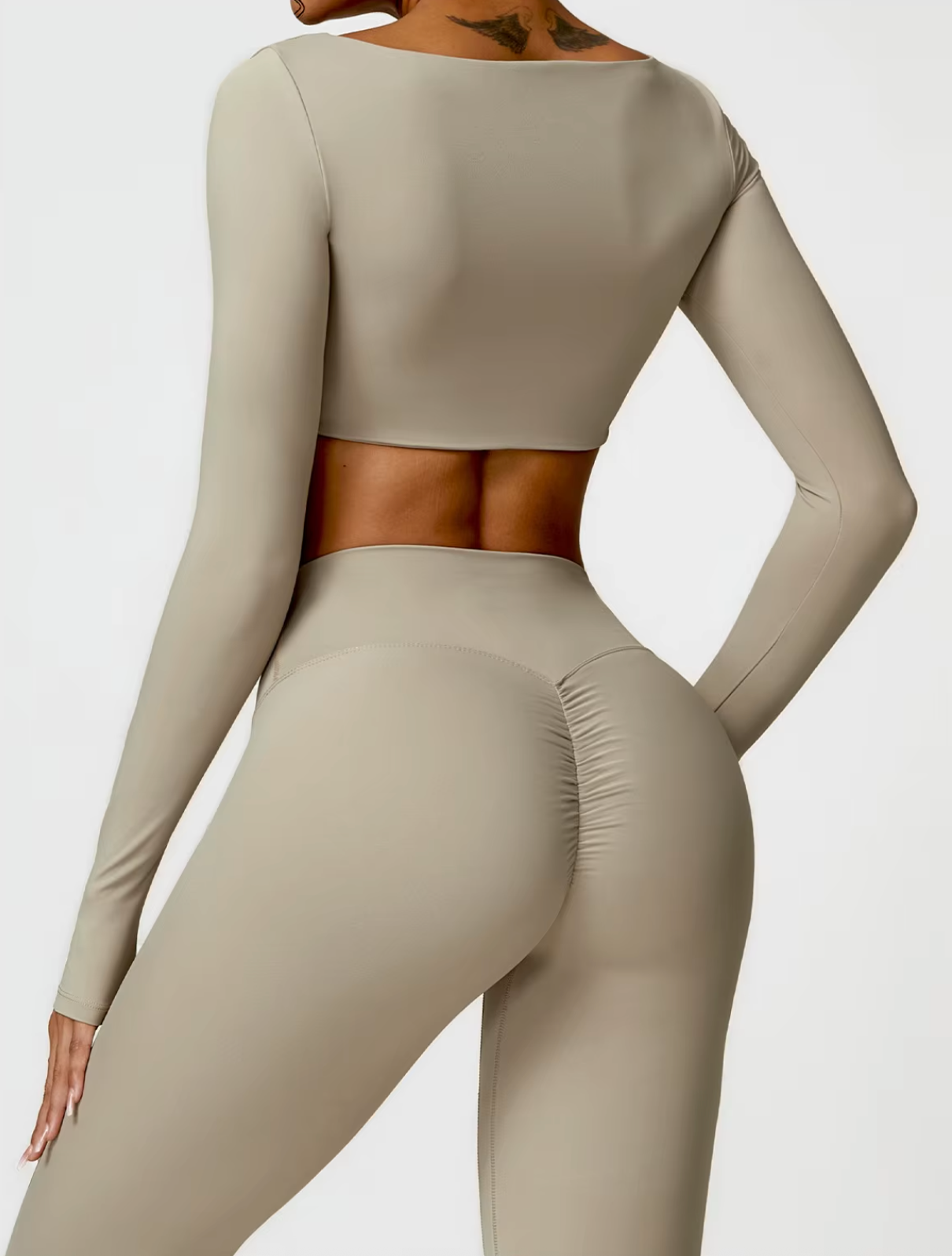 Camel brown - Women's Seamless Yoga Crop Top - Quick Dry
