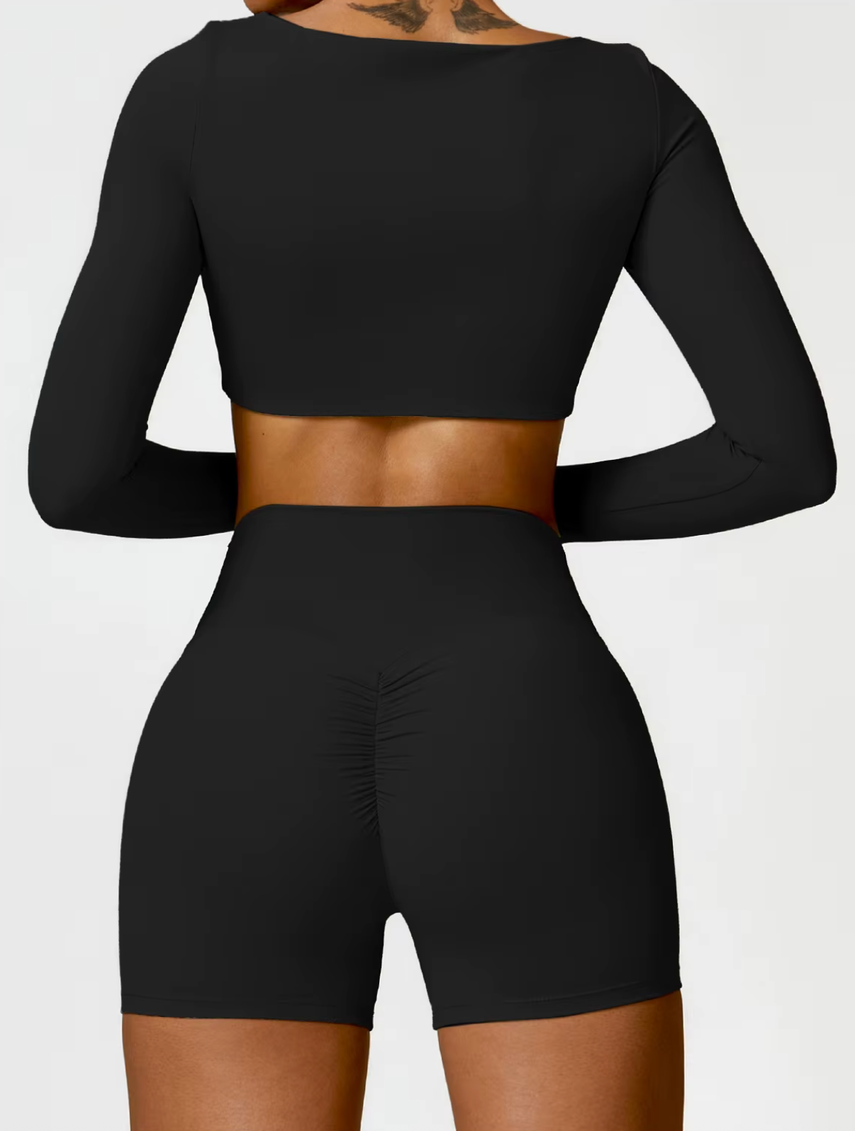 Premium Black - High Waist Seamless Push Up Workout Shorts
