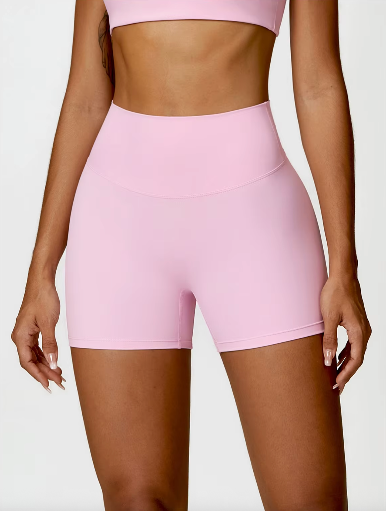 Cherry Blossom Pink - High Waist Seamless Push Up Workout Shorts