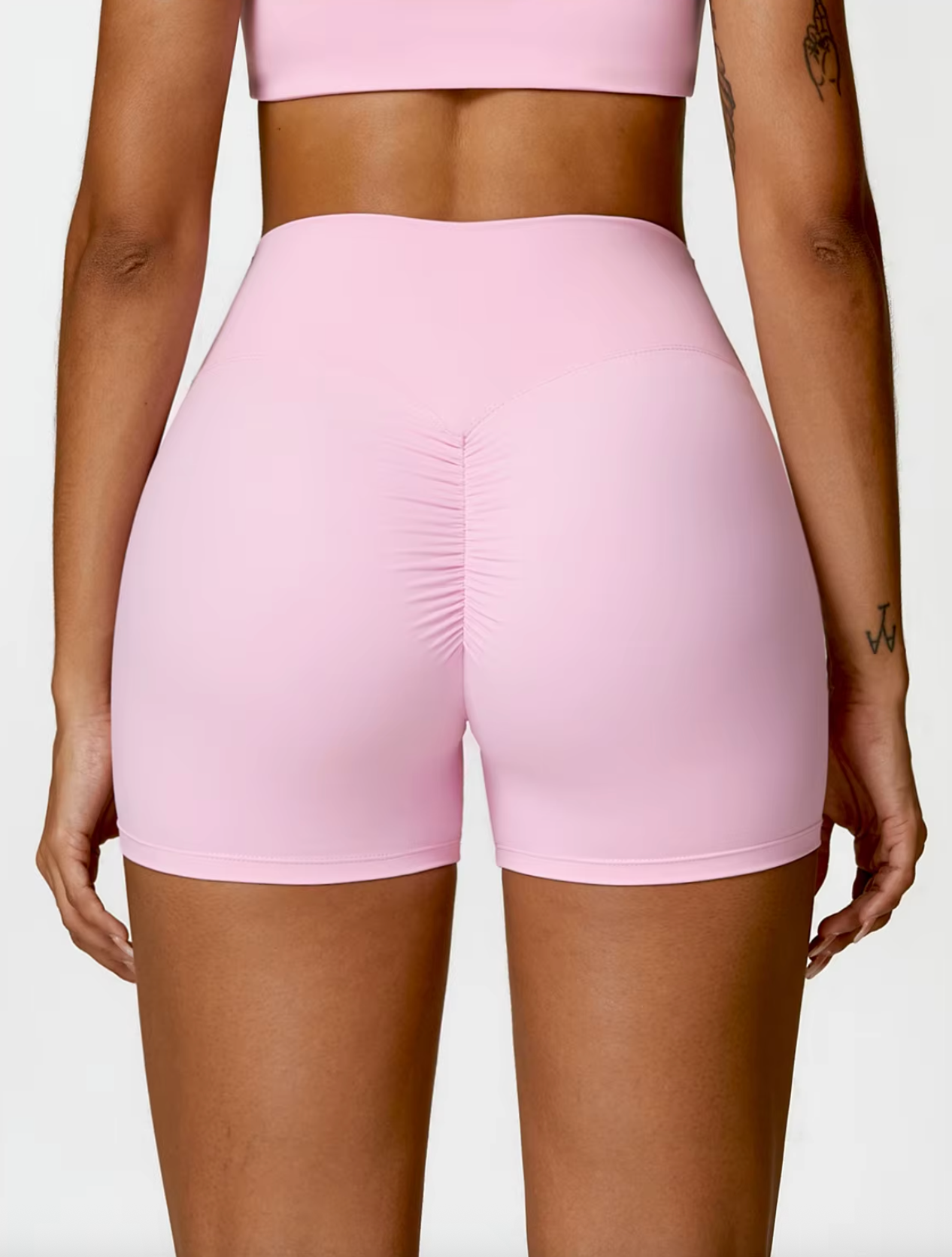 Cherry Blossom Pink - High Waist Seamless Push Up Workout Shorts
