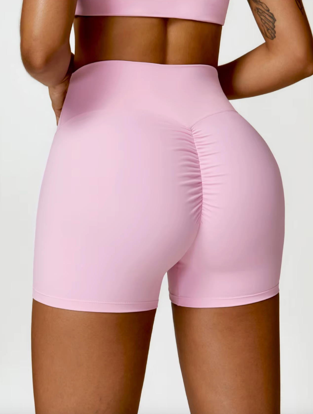 Cherry Blossom Pink - High Waist Seamless Push Up Workout Shorts