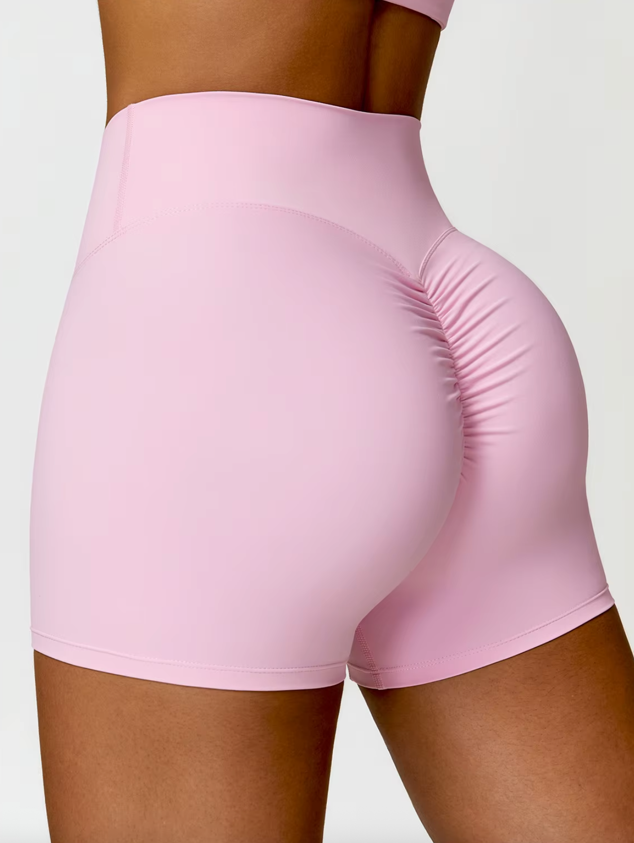 Cherry Blossom Pink - High Waist Seamless Push Up Workout Shorts