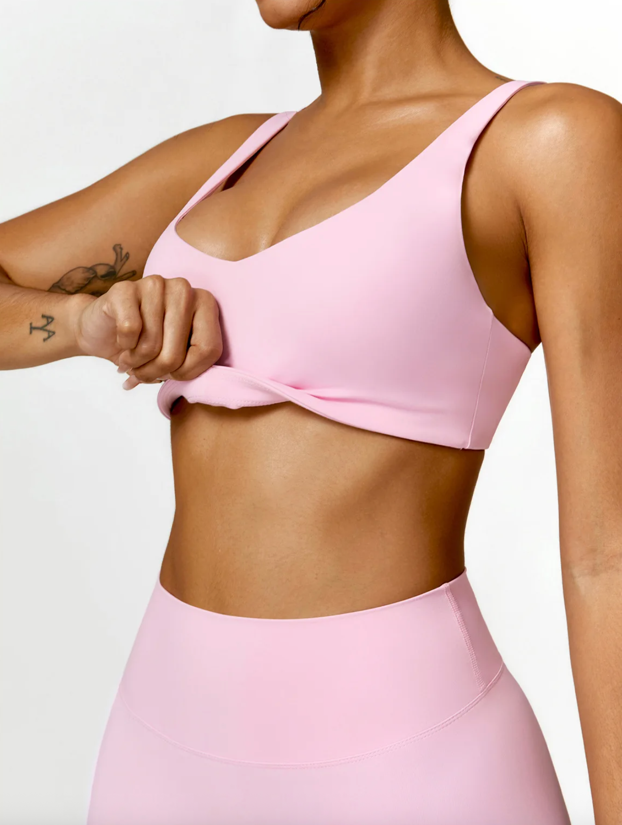 Cherry Blossom Pink - High Impact Push-Up Sports Bra for Women