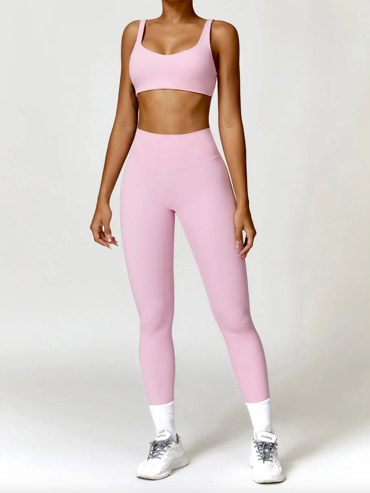 Cherry Blossom Pink - High Impact Push-Up Sports Bra for Women