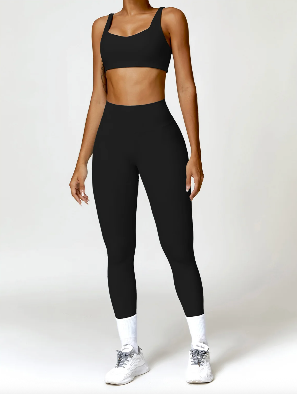 Premium Black- High Impact Push-Up Sports Bra for Women