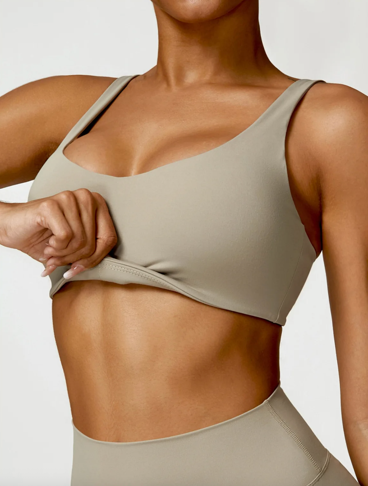 Camel Brown - High Impact Push-Up Sports Bra for Women