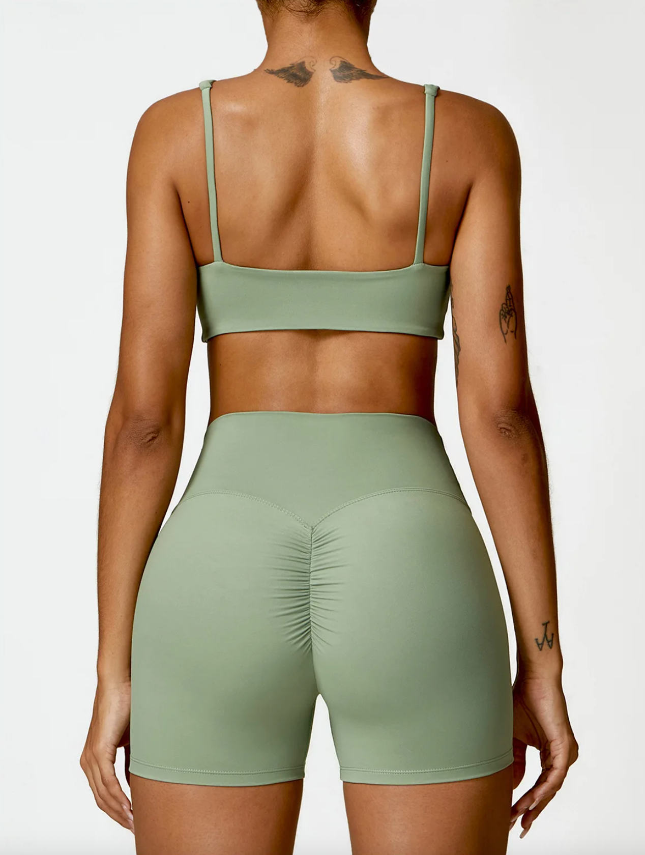 Basil Green - High Impact Push-Up Sports Bra for Women