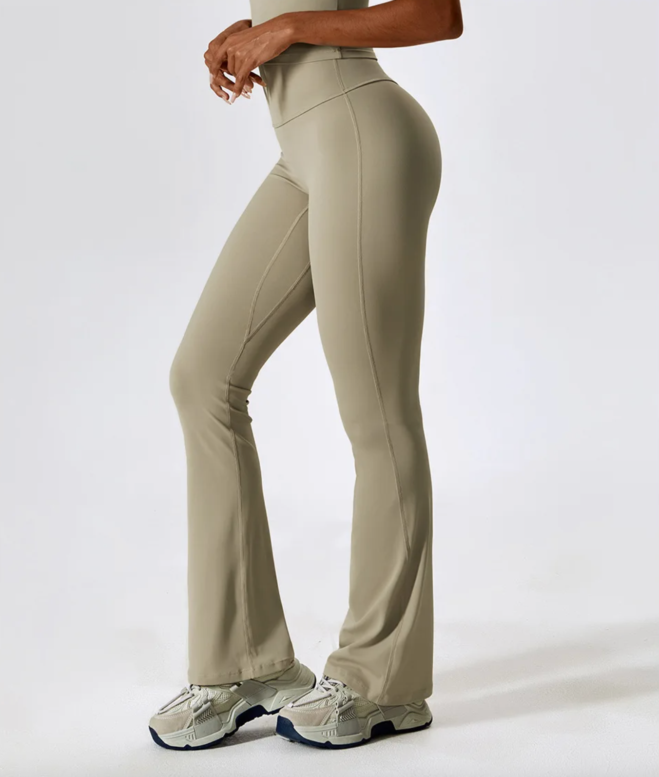 Camel Brown - High Waist Flare Leggings for Yoga & Dance