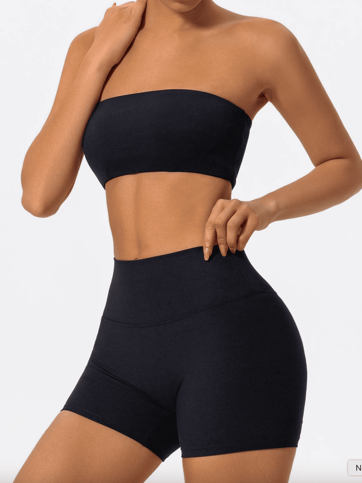 Black - Women’s Yoga Sports Set - 2 Piece Gym Outfit