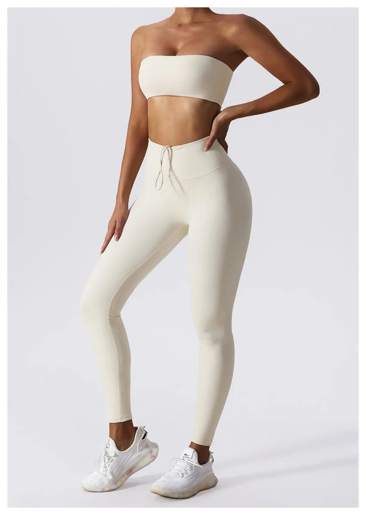 Ivory - Quick-Dry Strapless Sports Bra for Women