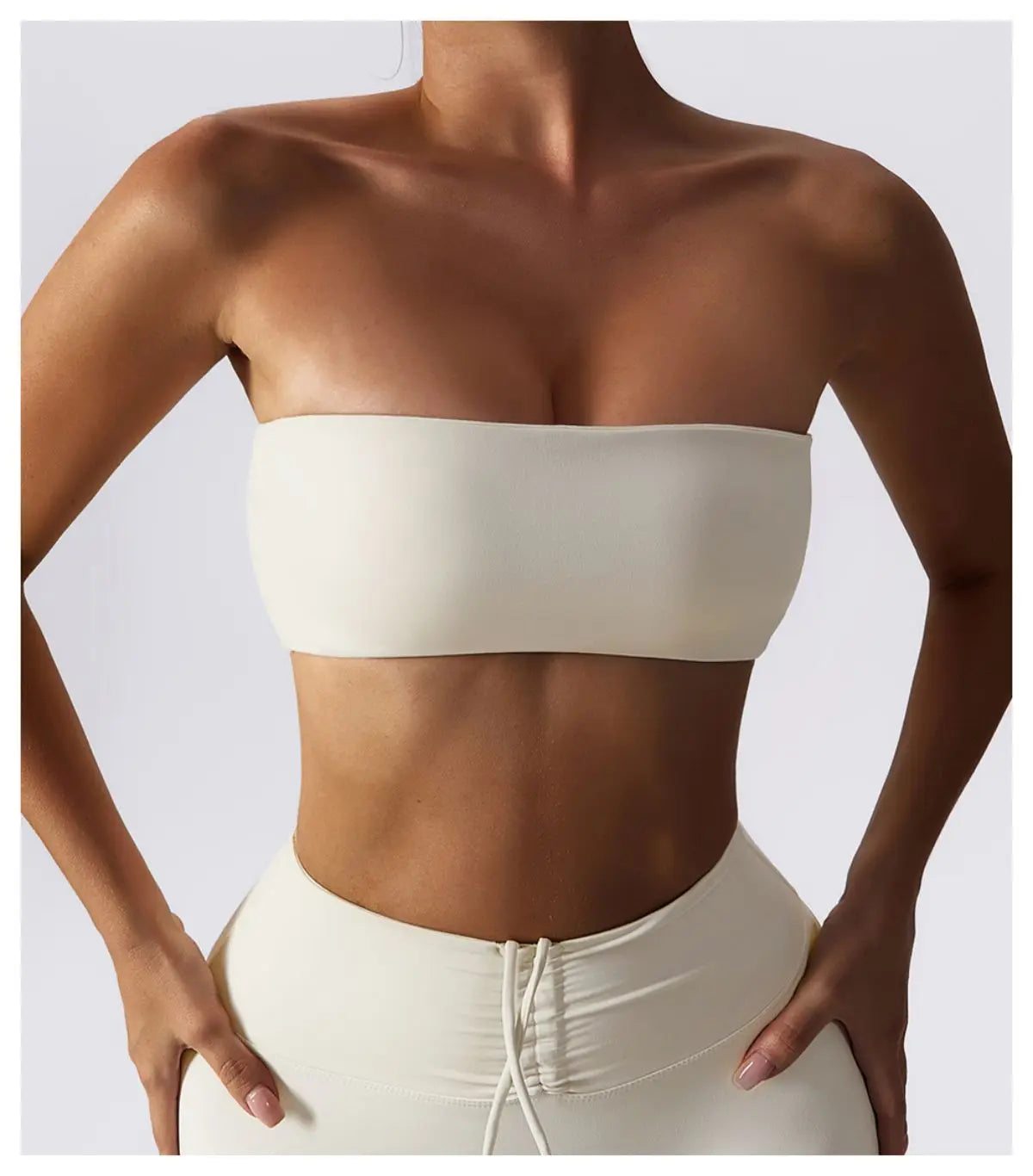 Ivory - Quick-Dry Strapless Sports Bra for Women