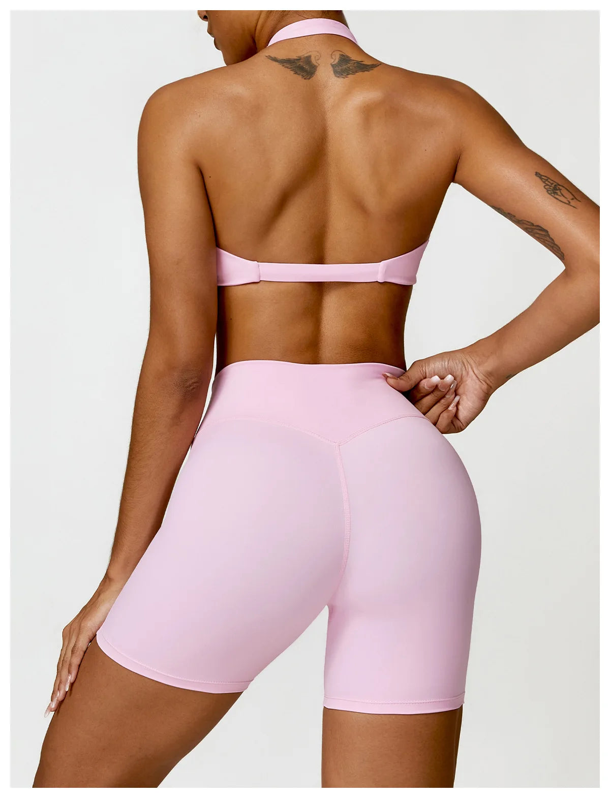 Pink - High Waist Cycling & Yoga Legging Shorts