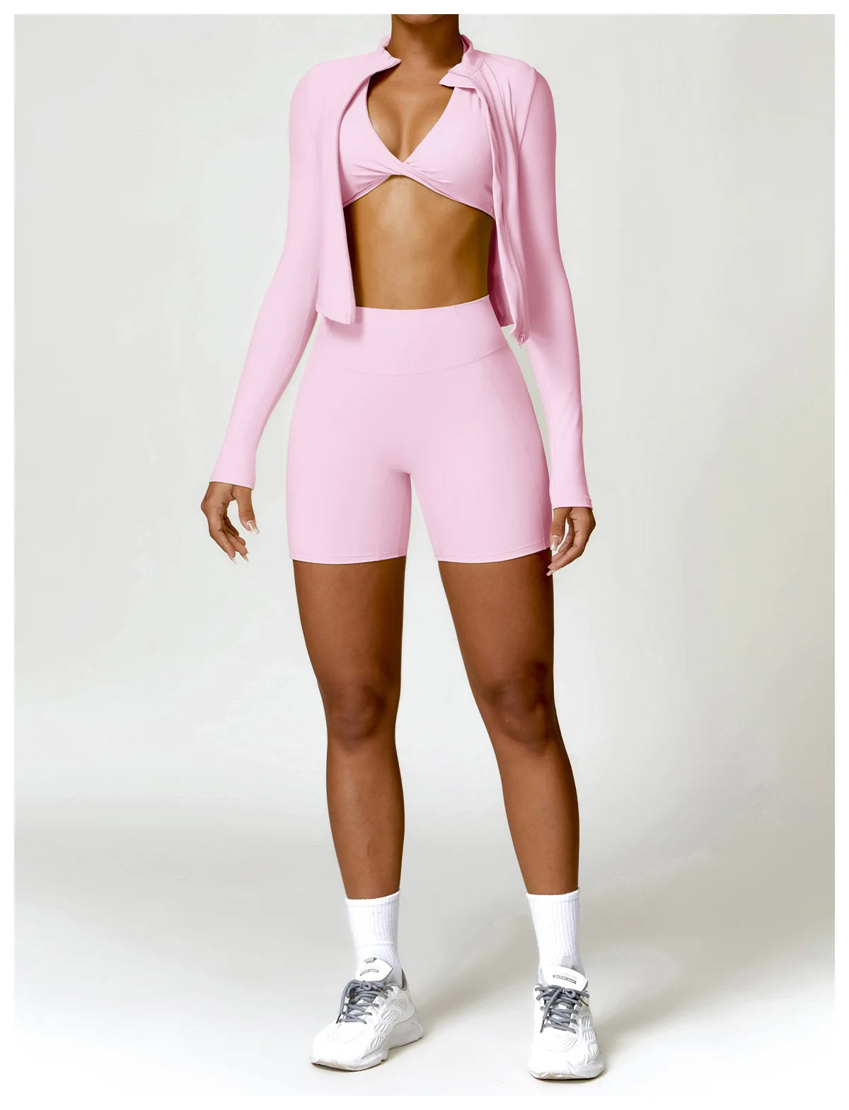 Pink - Premium Long Sleeve Yoga Workout Top