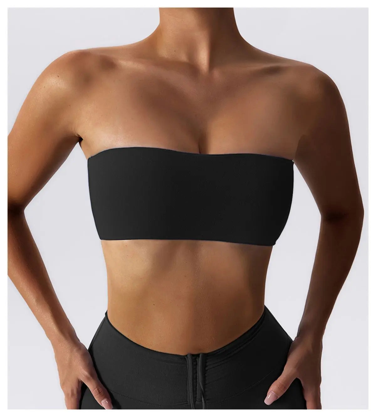 Black - Quick-Dry Strapless Sports Bra for Women