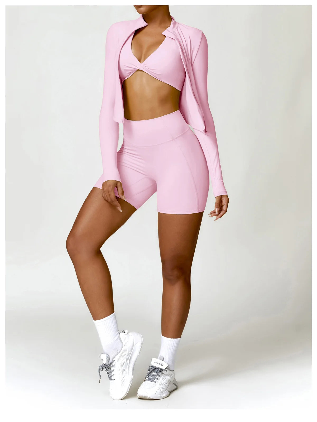 Pink - Premium Long Sleeve Yoga Workout Top