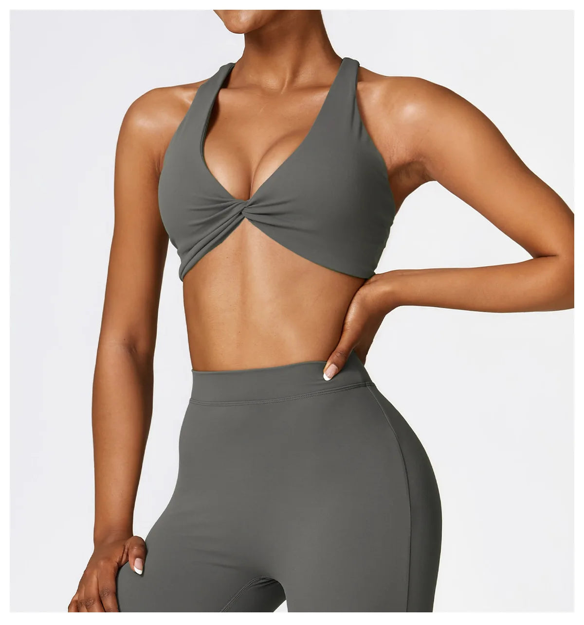 Grey - High Impact Women's Sports Bra for Fitness