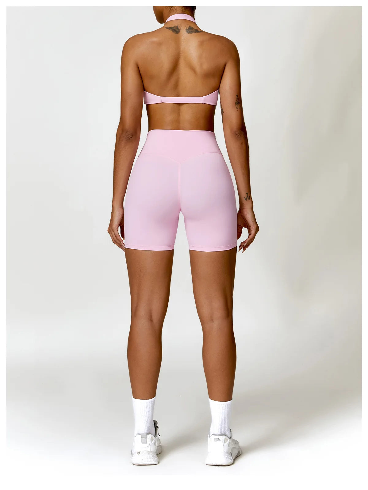 Pink - High Waist Cycling & Yoga Legging Shorts