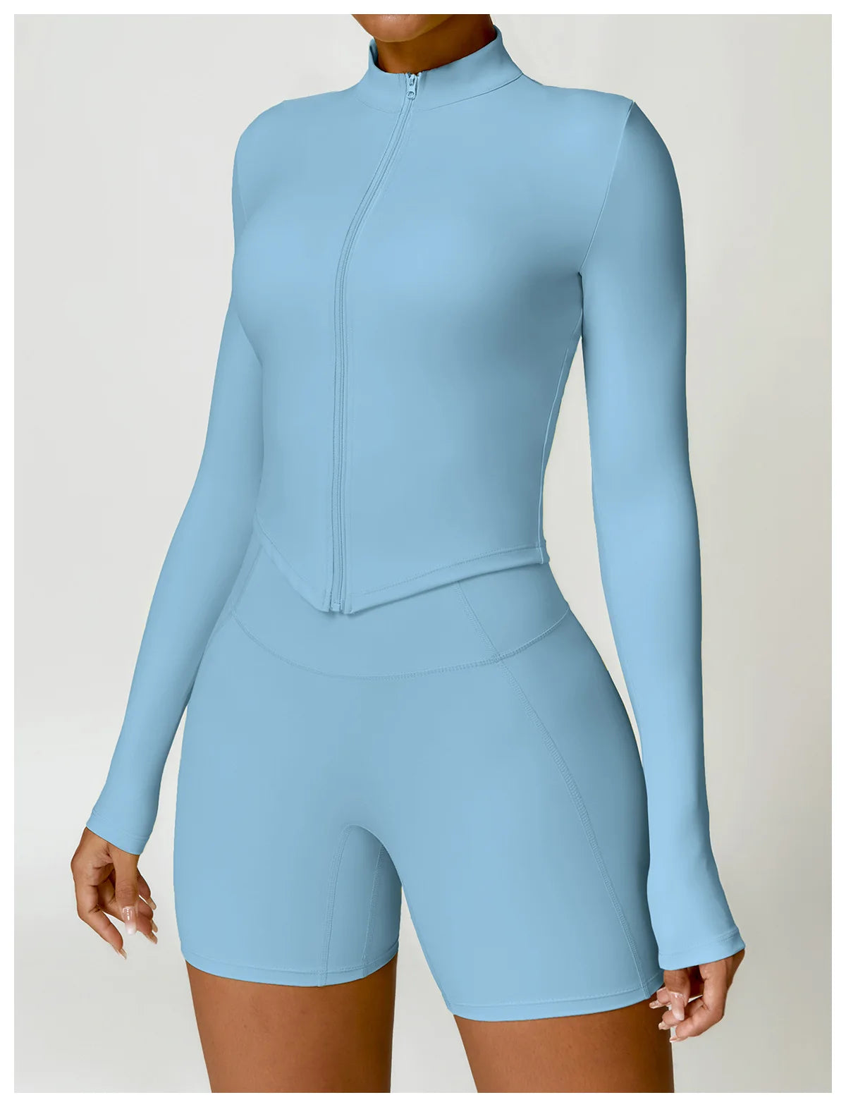 Blue - Premium Long Sleeve Yoga Workout Top