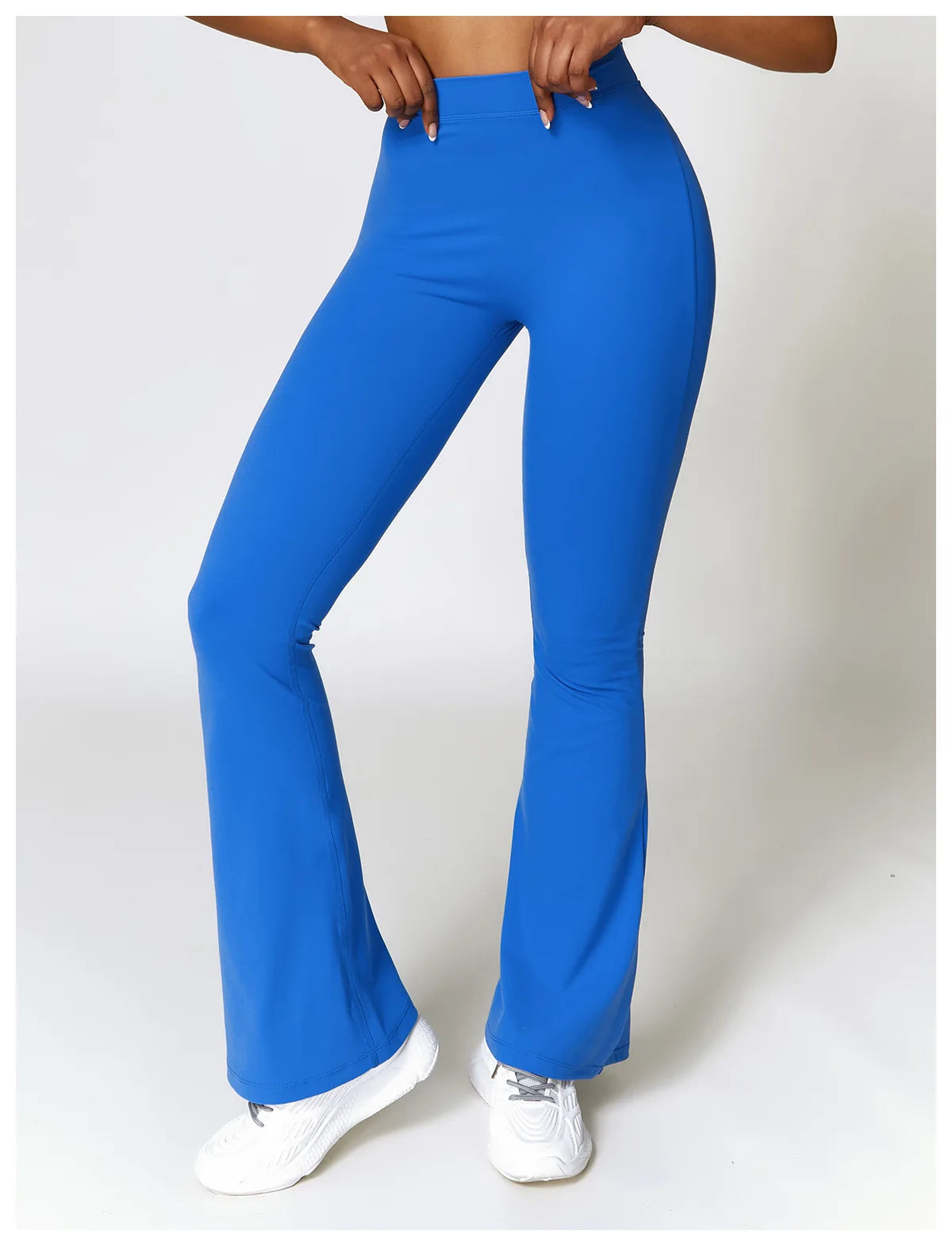 Blue - High Waist Flared Yoga Leggings for Women