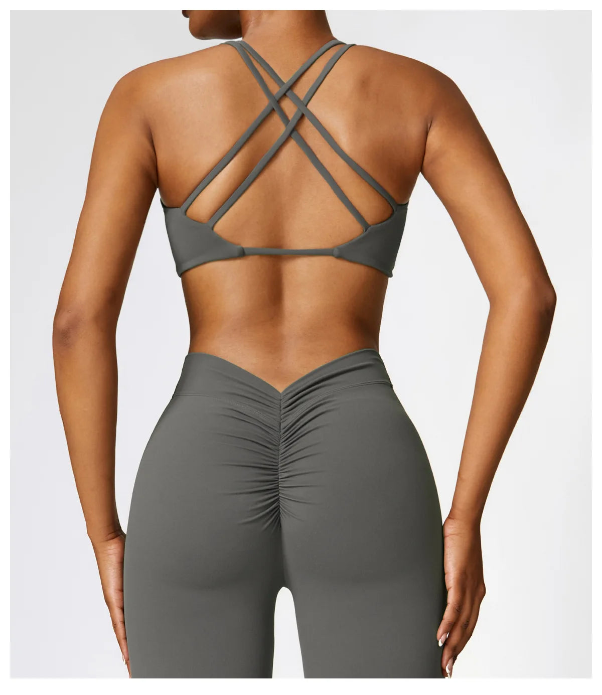 Grey - High Impact Women's Sports Bra for Fitness