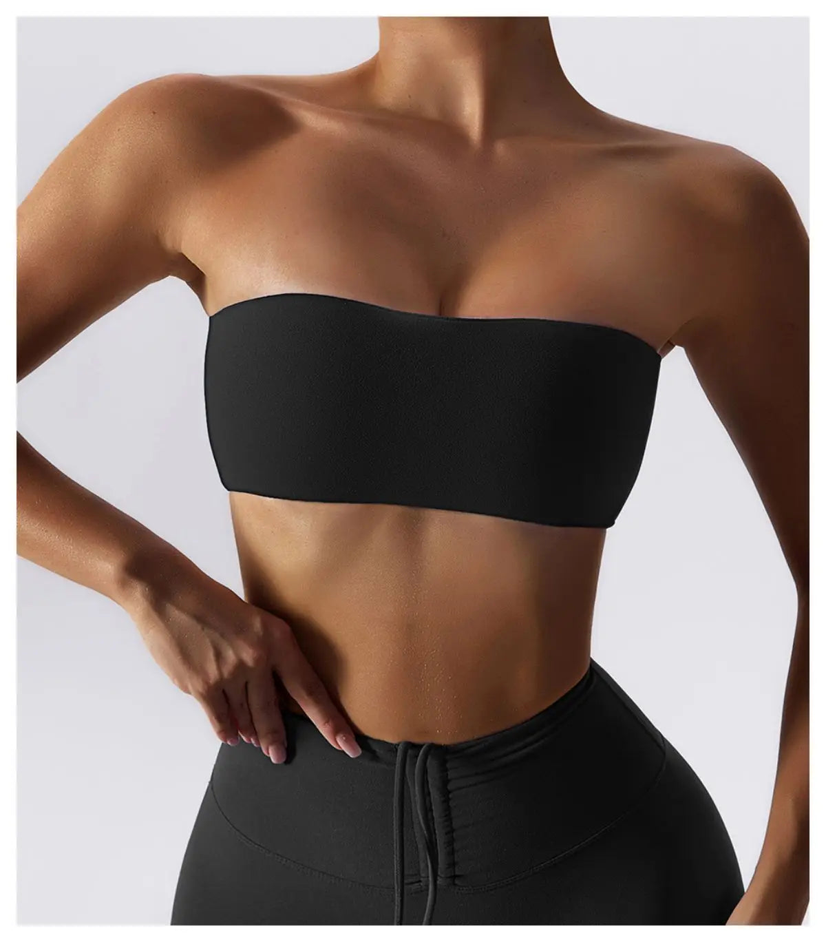 Black - Quick-Dry Strapless Sports Bra for Women