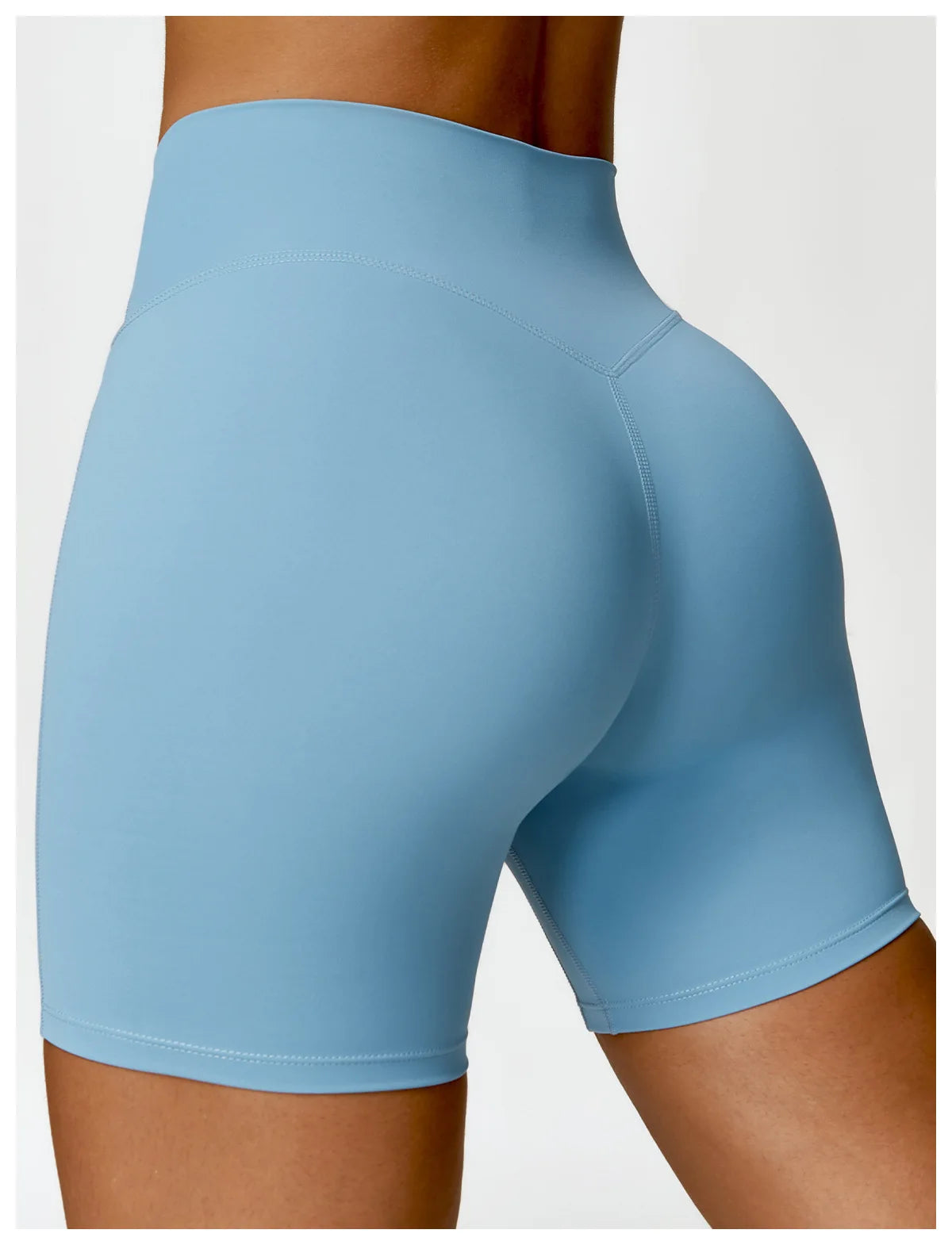 Blue - High Waist Cycling & Yoga Legging Shorts