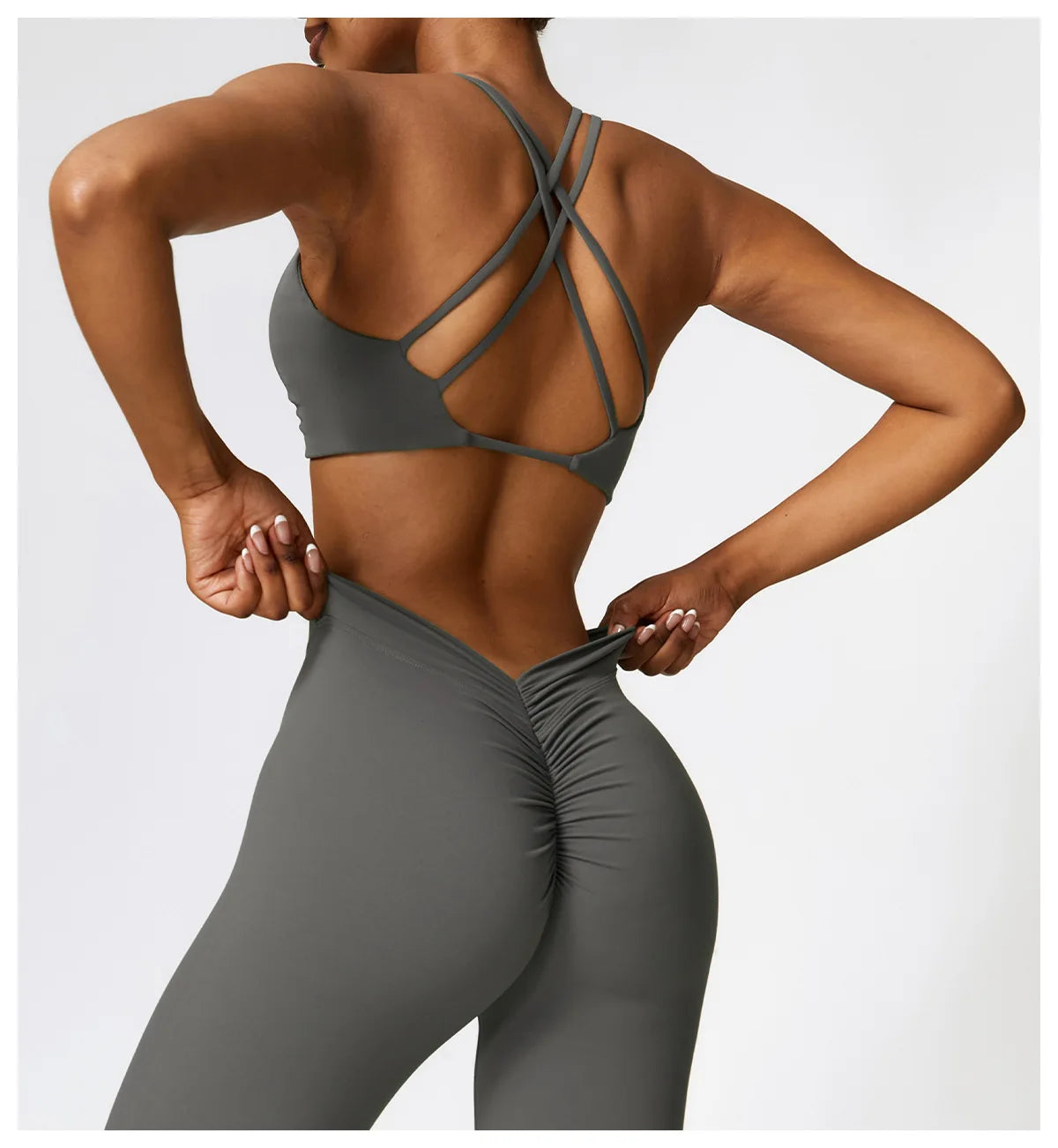 Grey - High Impact Women's Sports Bra for Fitness