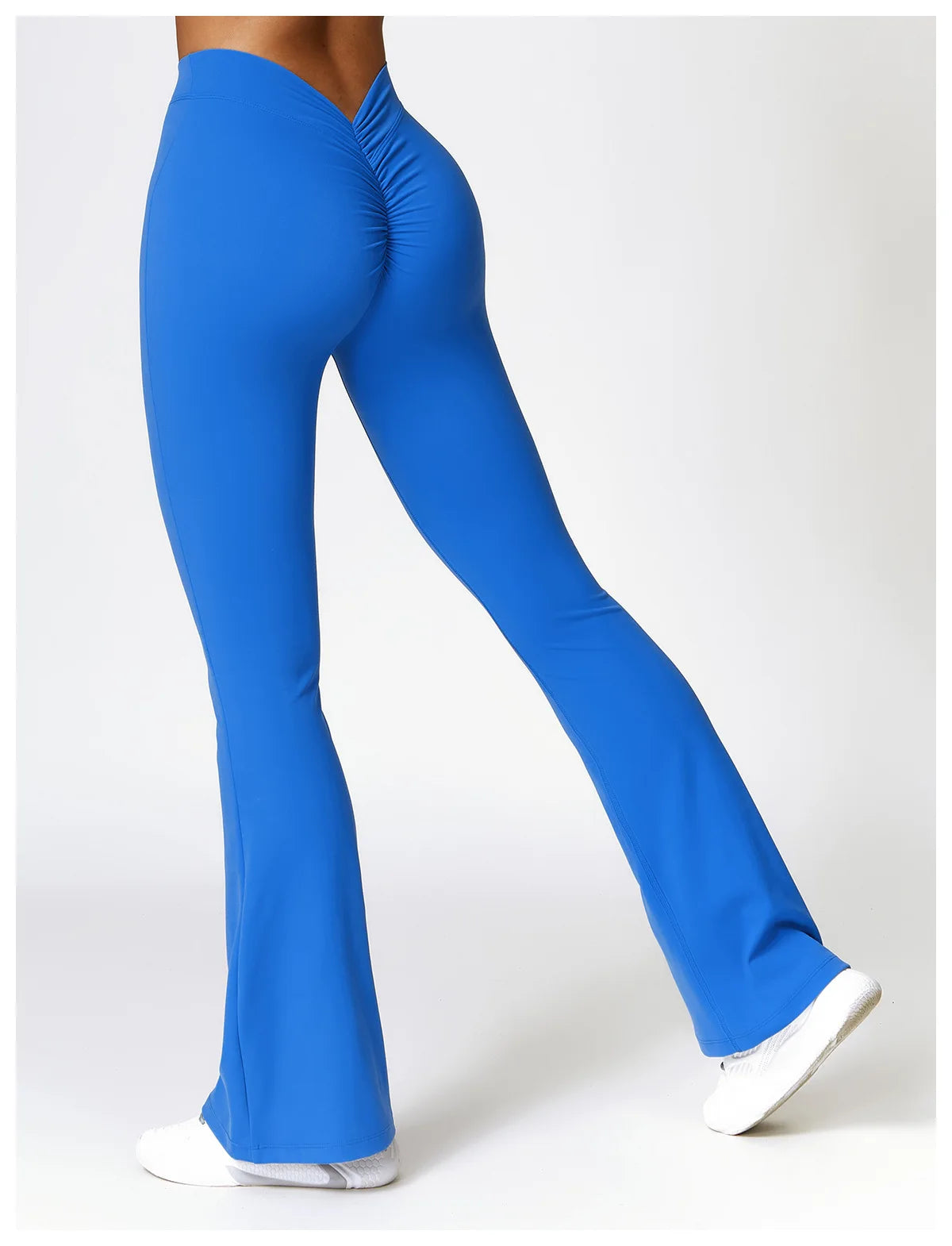 Blue - High Waist Flared Yoga Leggings for Women