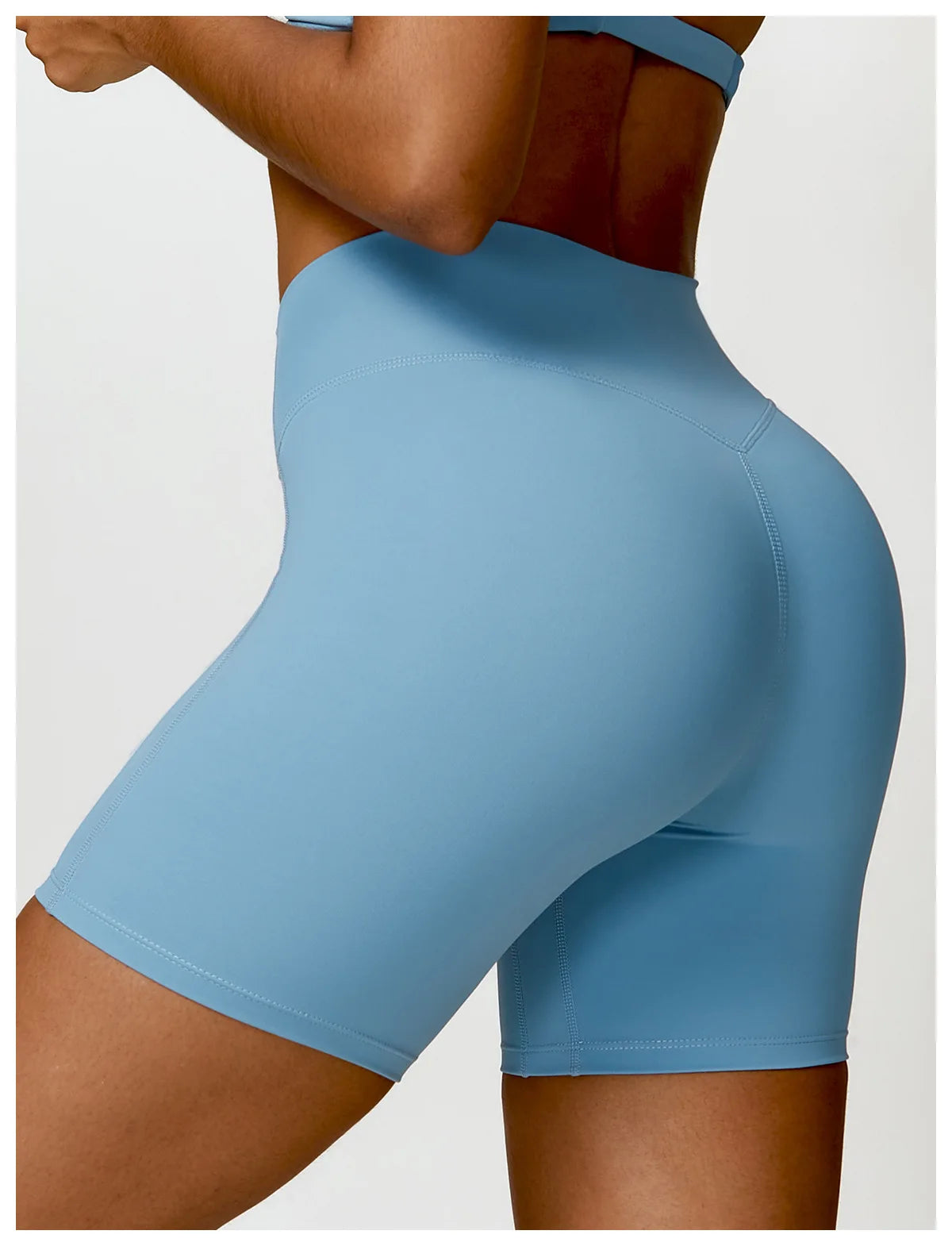 Blue - High Waist Cycling & Yoga Legging Shorts