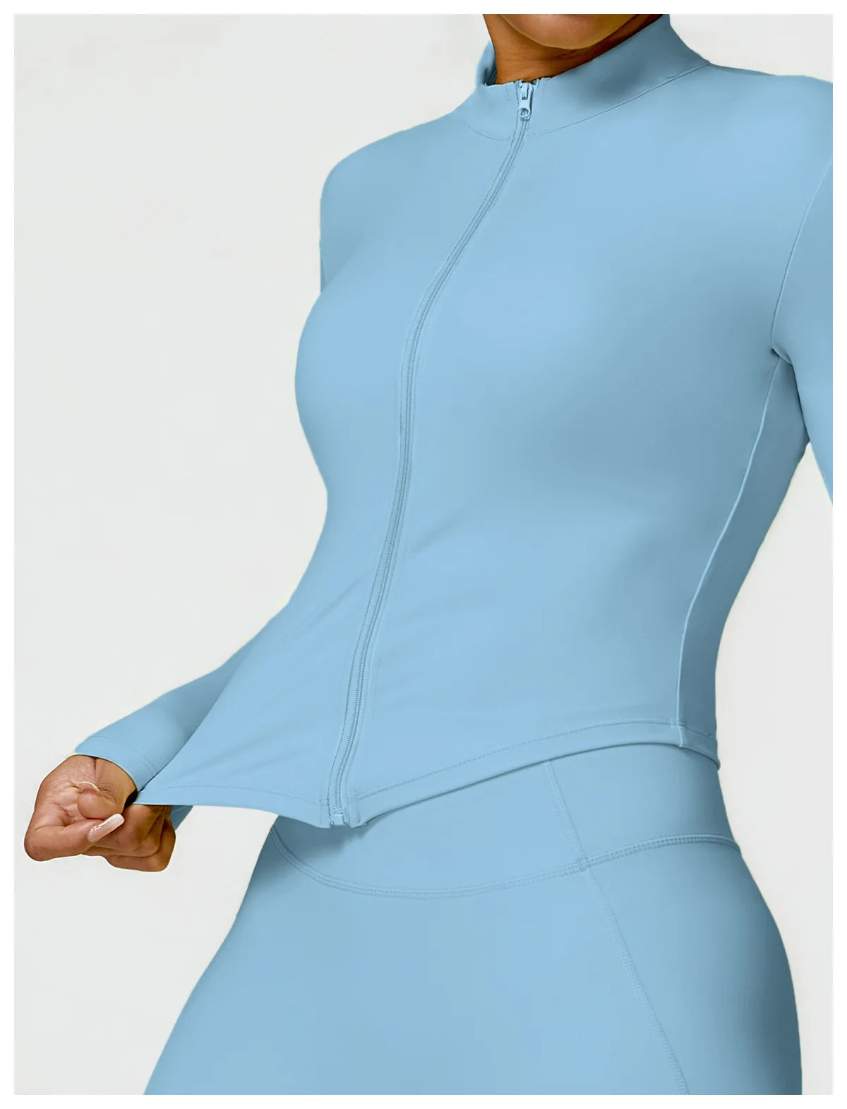 Blue - Premium Long Sleeve Yoga Workout Top