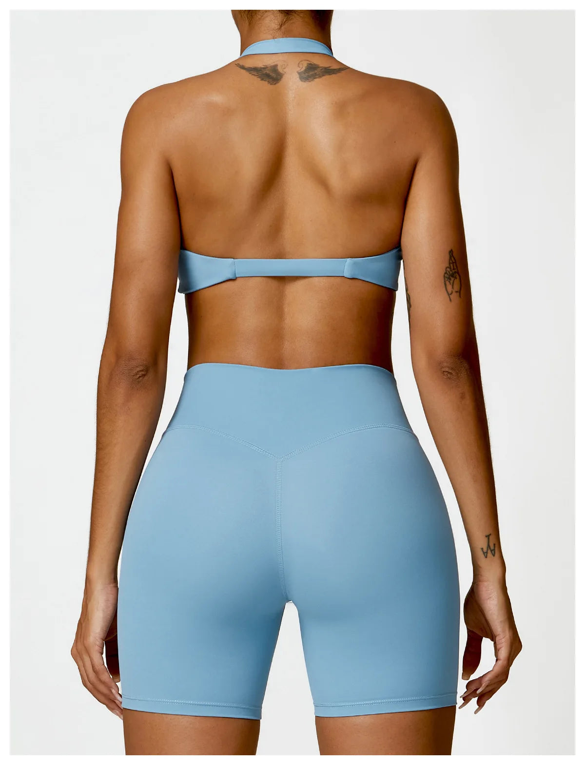 Blue - Breathable Yoga Sports Bra - Push Up & Stylish