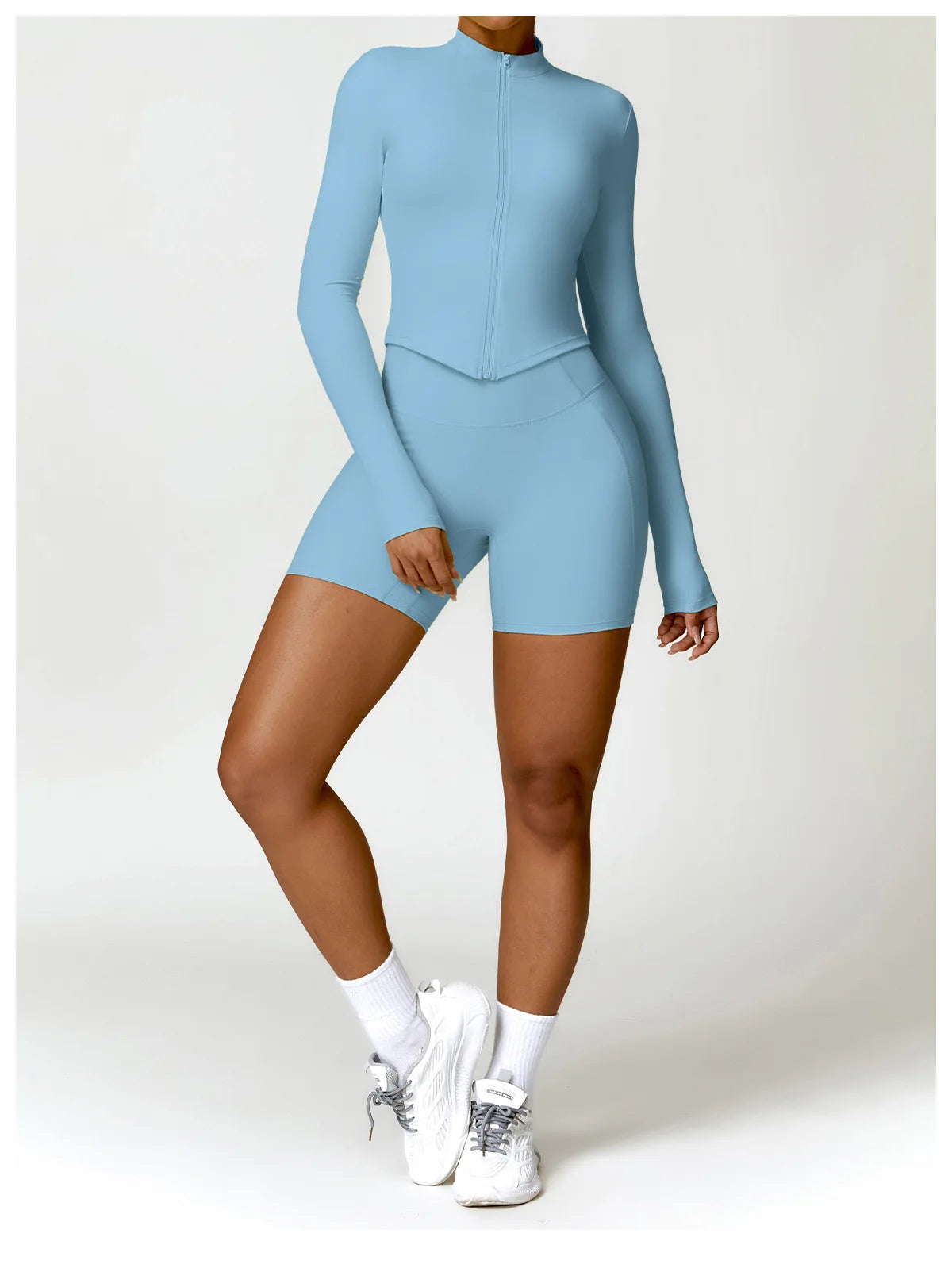 Blue - Premium Long Sleeve Yoga Workout Top
