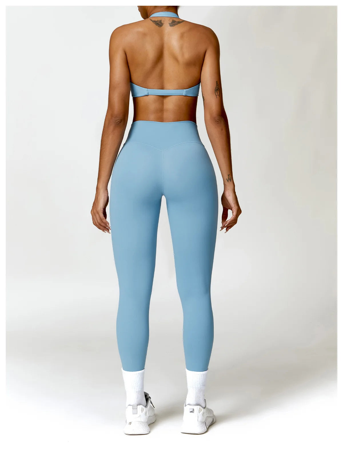 Blue - Breathable Yoga Sports Bra - Push Up & Stylish