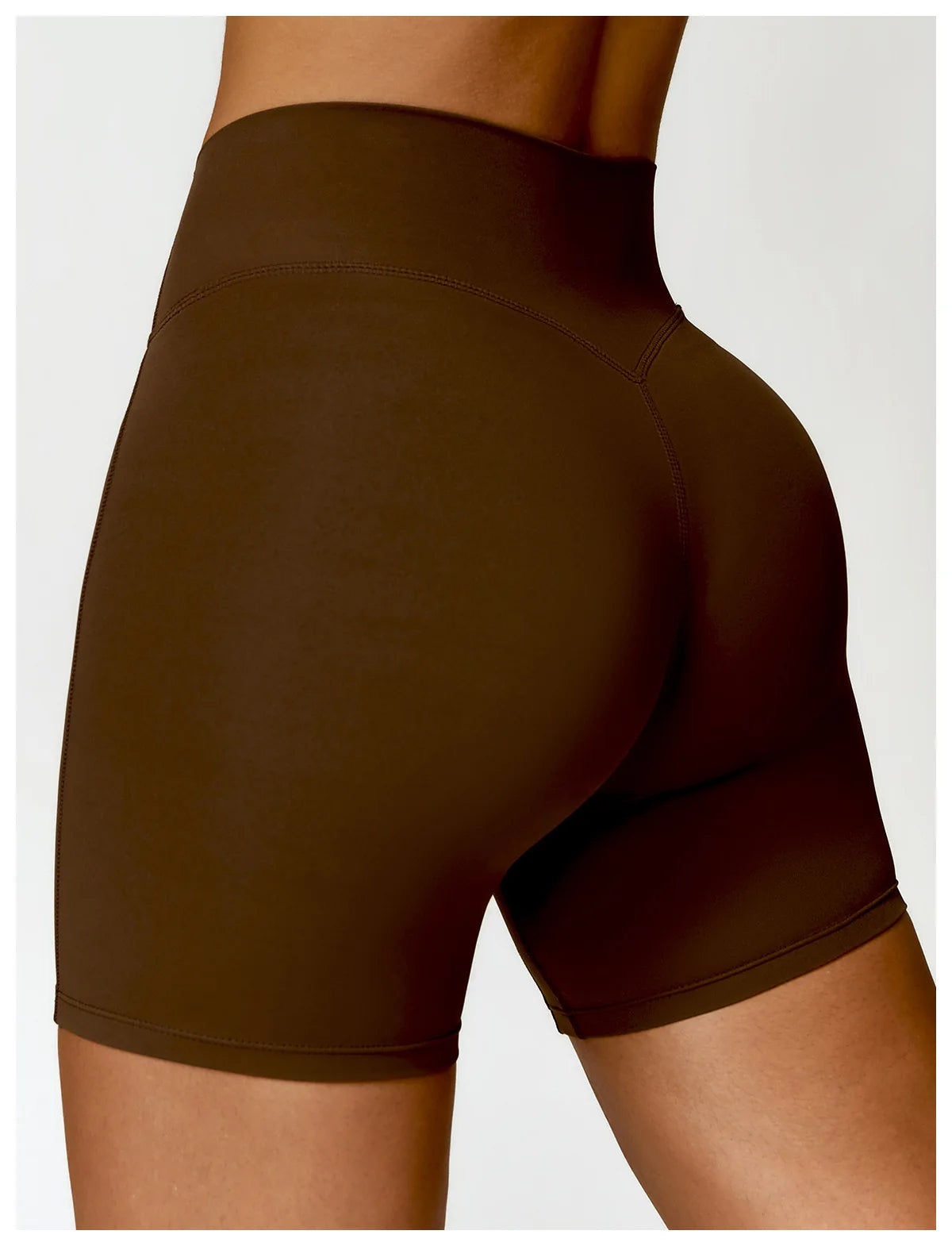 Coffee Brown - High Waist Cycling & Yoga Legging Shorts