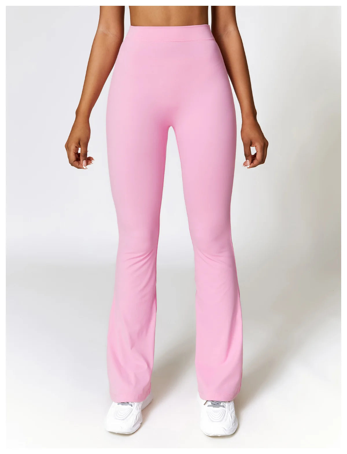 Pink - High Waist Flared Yoga Leggings for Women