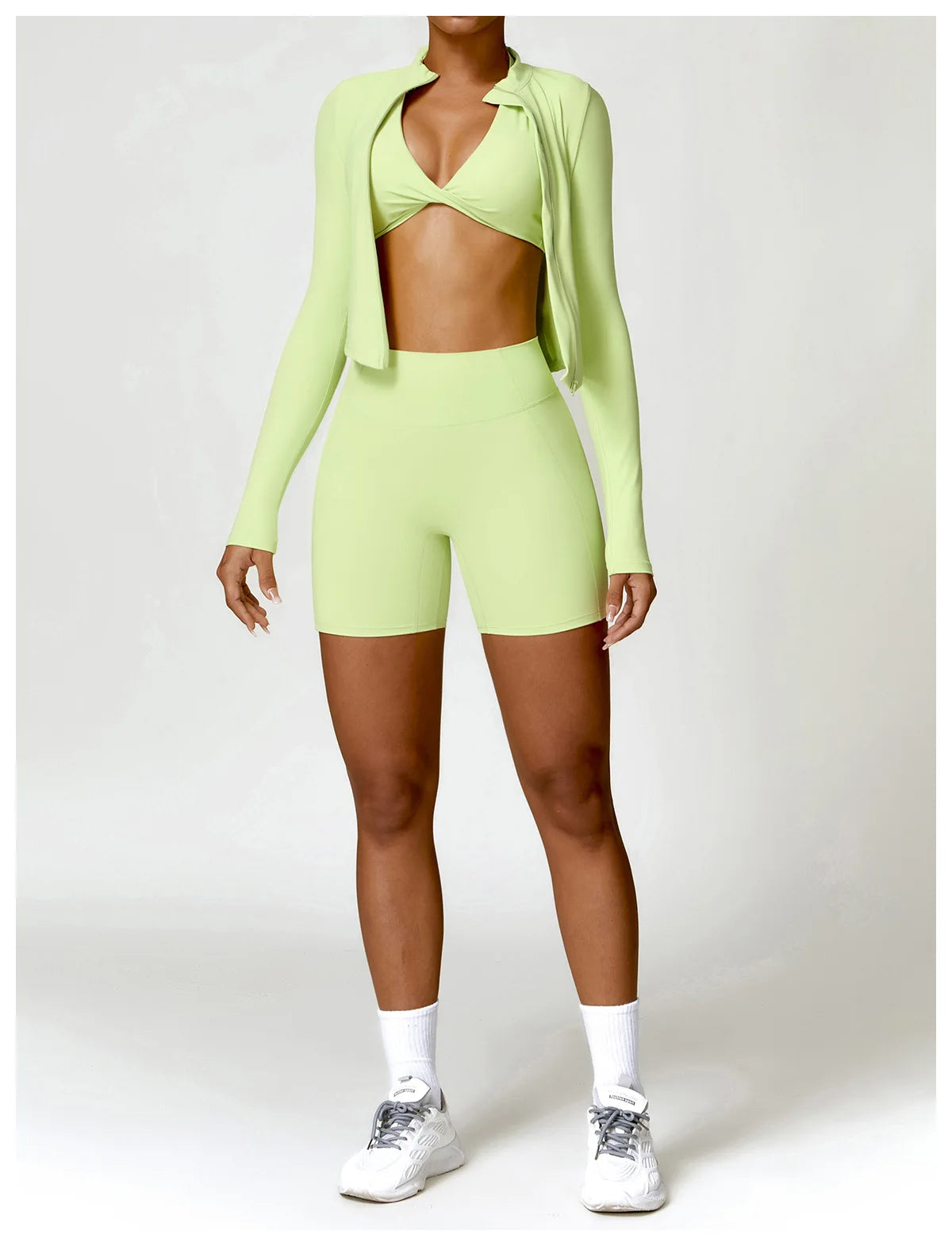 Yellow Green - Premium Long Sleeve Yoga Workout Top
