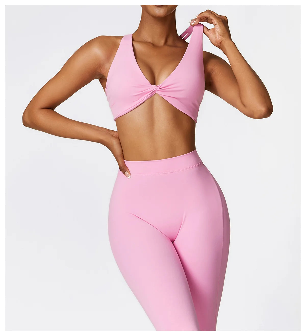 Pink - High Waist Flared Yoga Leggings for Women