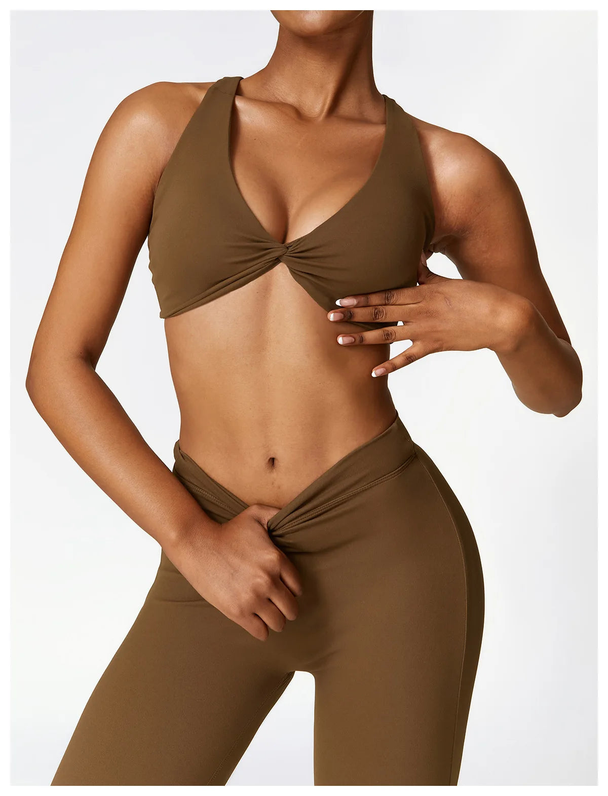Coffee Brown - High Impact Women's Sports Bra for Fitness