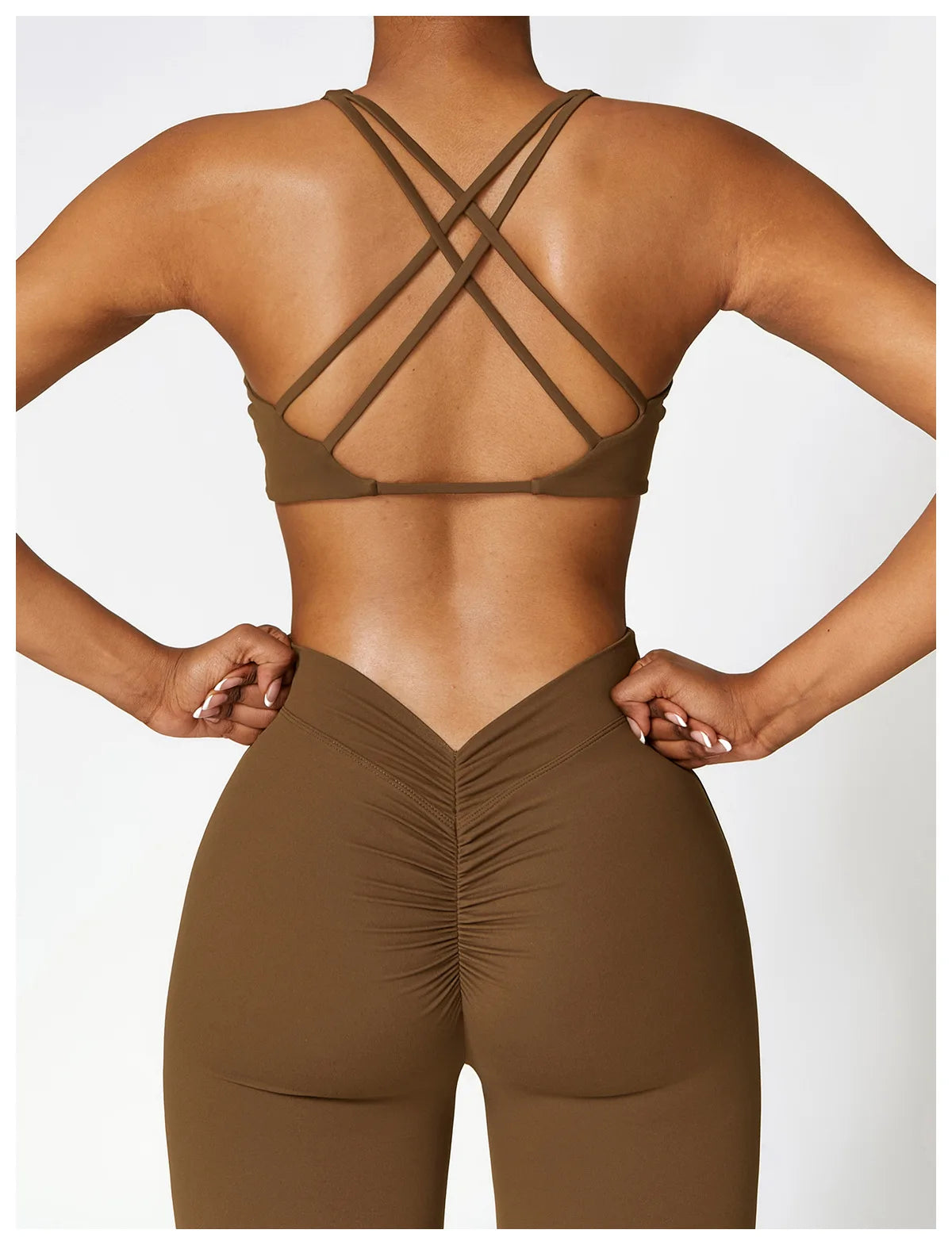 Coffee Brown - High Impact Women's Sports Bra for Fitness