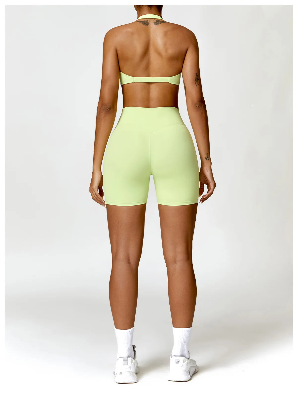 Yellow Green - High Waist Cycling & Yoga Legging Shorts