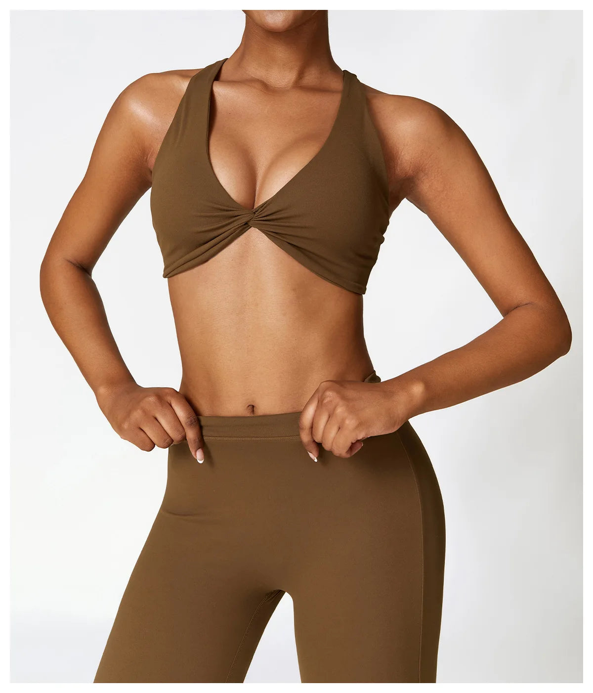 Coffee Brown - High Impact Women's Sports Bra for Fitness