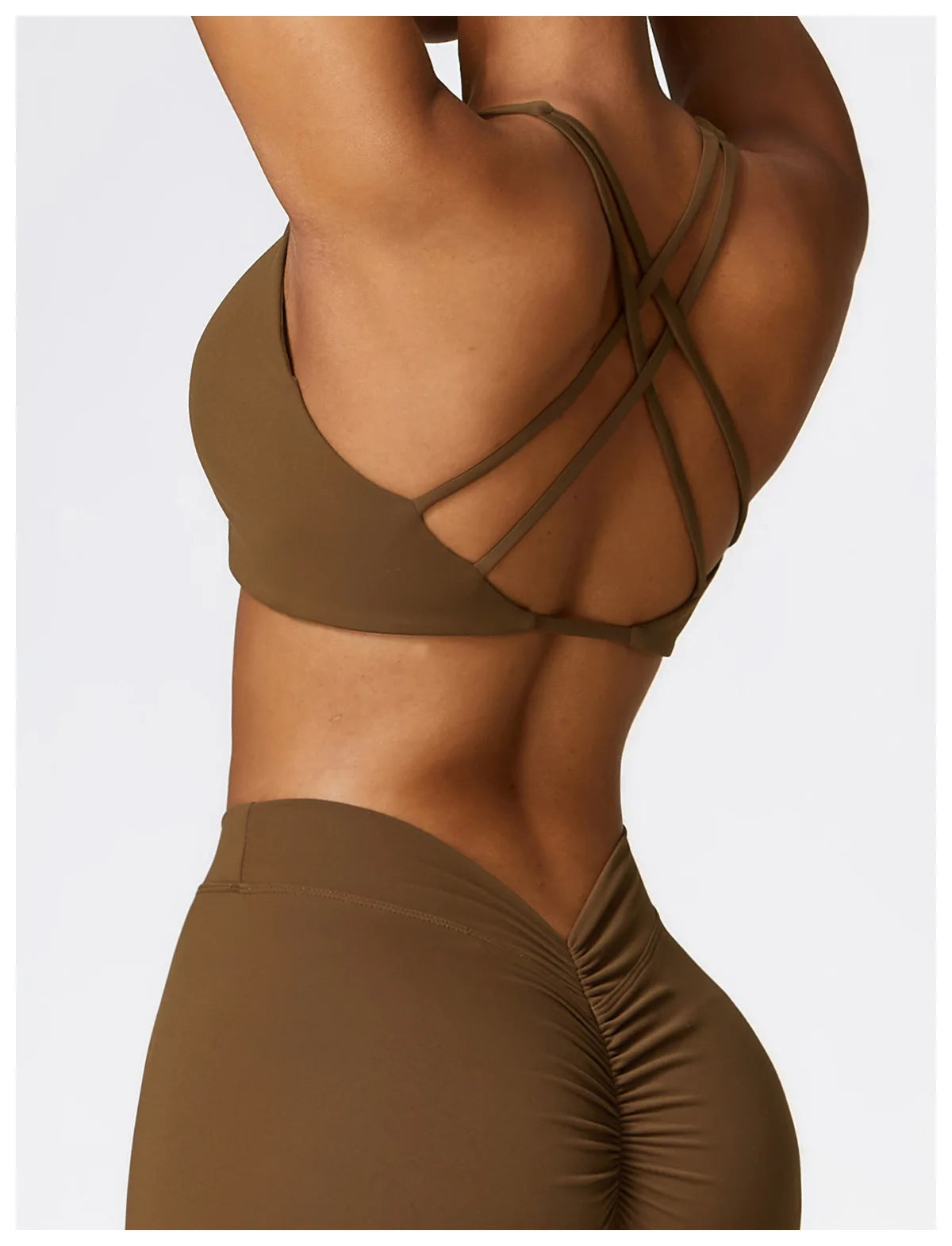 Coffee Brown - High Impact Women's Sports Bra for Fitness