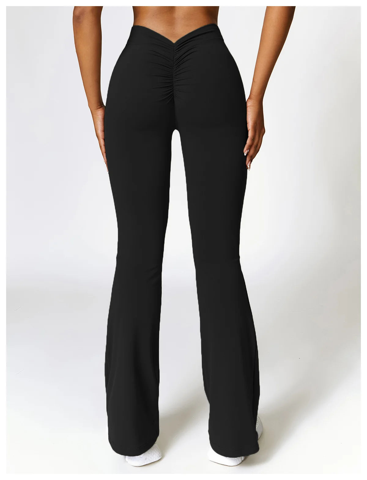 Premium Black - High Waist Flared Yoga Leggings for Women